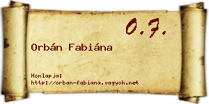 Orbán Fabiána névjegykártya